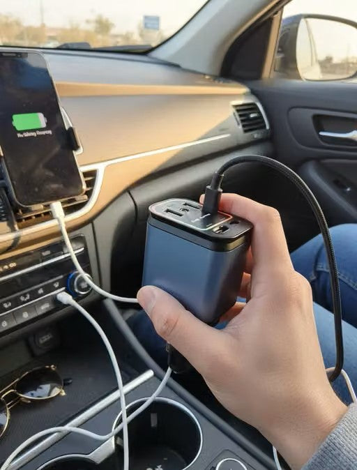 Retractable Car Charger with Night Sky Projection
