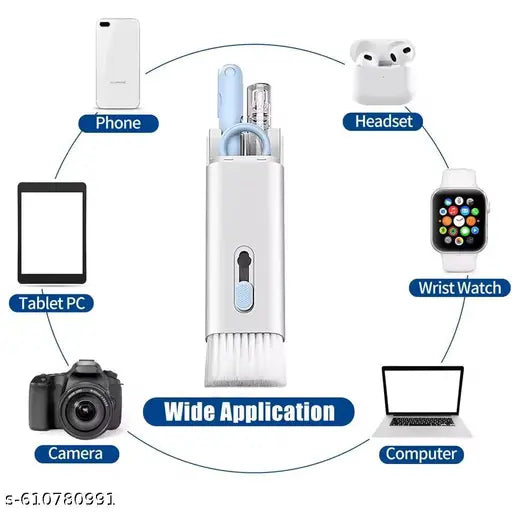 7-in-1 Cleaning Kit | All-in-One Keyboard Cleaning Kit with Brush & Cleaner for Bluetooth, AirPods, Laptop, Tablet, Phone, iPad, Smartwatch, MacBook, Earbuds & PC Accessories