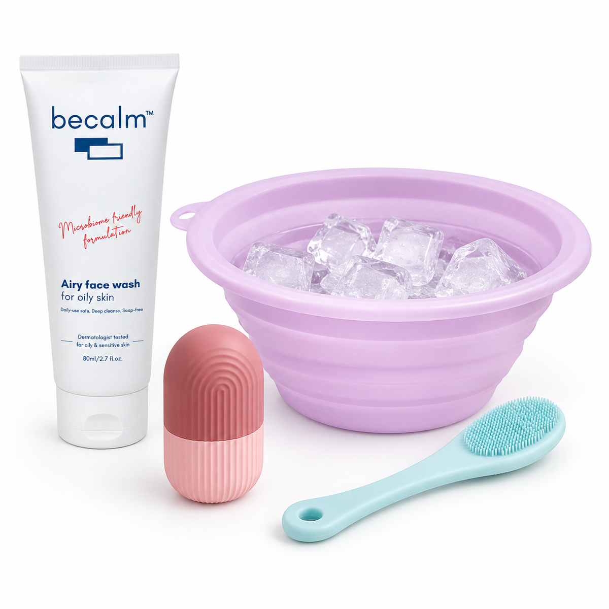 Glow Ritual Kit Pack of 4 (Ice Facial Combo + becalm Face Wash)