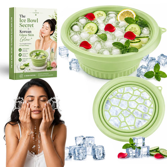 Ice Facial Bowl + Brush + Roller Combo (Pack of 3)