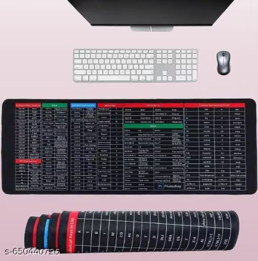 Keyboard Shortcut Desk Mat Anti-Slip Mouse Pad 800x300x2mm