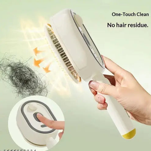 Electric Steam Brush for Hair, 3 in 1 Anti-Static Detangling Comb & Air Cushion Massage, Rechargeable Steam Hair Straightener with Spray, for Frizz & Tangles Control, Nourishes Hairs