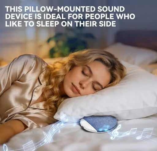 Under Pillow Bluetooth Speaker tucked under a pillow